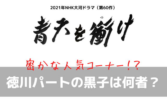 青天を衝け 徳川家康 北大路欣也 の後ろにいる黒子はいったい何者